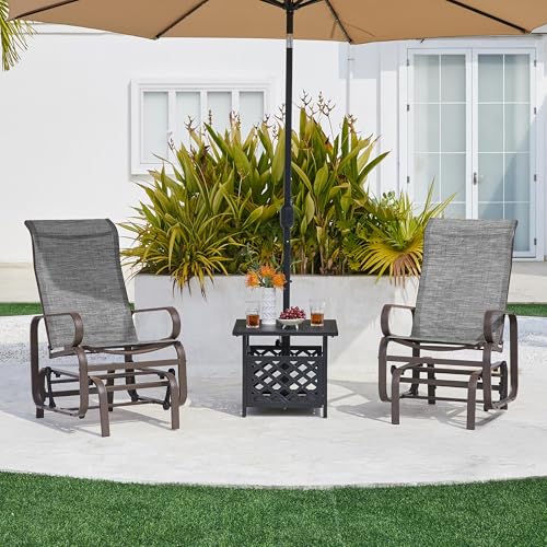 Yaheetech Outdoor Patio Glider, Rocking Lounge Chair with Sling Fabric and Steel Construction for Porch Patio Balcony Set of 1