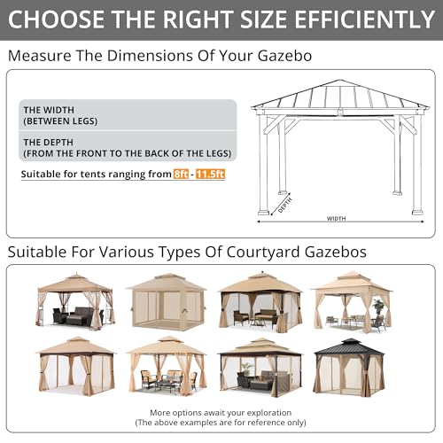 MASTERCANOPY Patio Gazebo Mosquito Netting Screen Walls ONLY (10x10, Beige)
