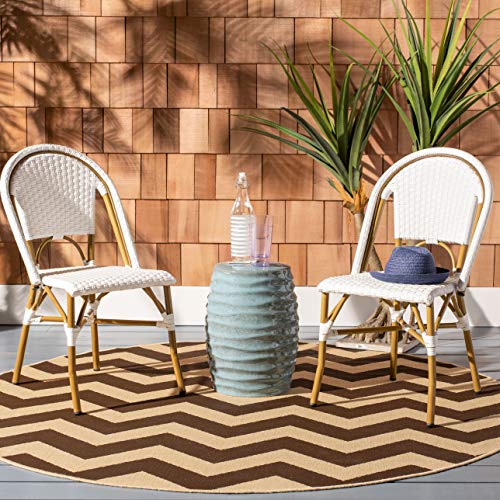 Safavieh Home Collection Hooper Indoor-Outdoor Stacking Side Chairs | Black & White | Set of 2