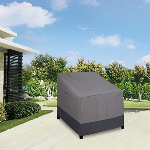 Easy-Going Outdoor Chair Cover Waterproof, Heavy Duty Patio Chair Cover, Windproof Outdoor Furniture Cover with Air Vent (2 Pack-35Wx38Dx31H inch, Gray/Dark Gray)