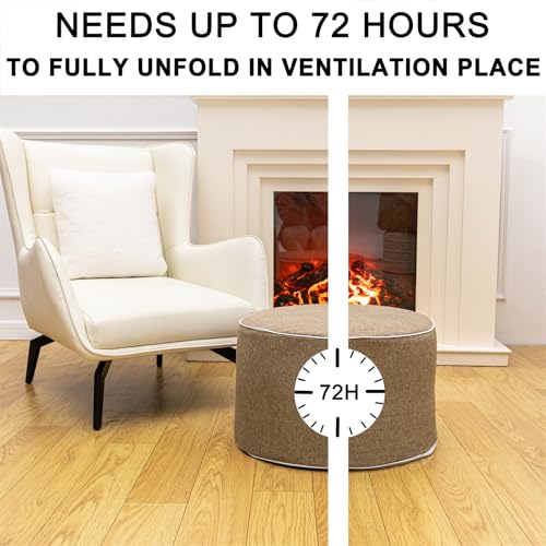 AbunHeri Outdoor Ottoman Outdoor Ottomans for Patio 20x12 Inches Modern Lightweight Foam Stuffed Pouf Outdoor Footstool Footrest Foot Stool Waterproof (Coffee)