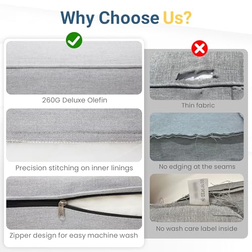 Wisteria Lane Metal Patio Furniture Sofa, All-Weather Outdoor Couch with Upgraded Cushions, Weather-Resistant Heavy Duty Modern Outdoor 2 Seats Sofa for Garden, Balcony, Deck, Backyard, Light Grey