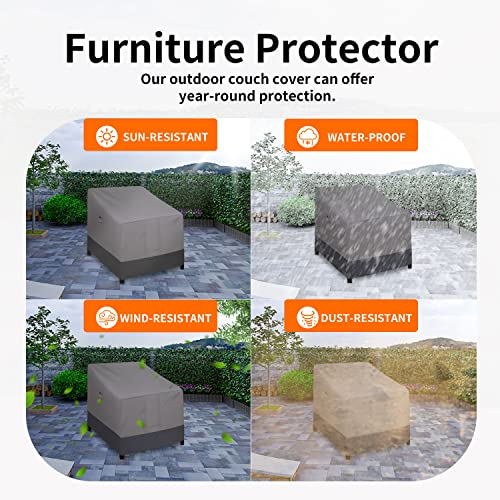 Easy-Going Outdoor Chair Cover Waterproof, Heavy Duty Patio Chair Cover, Windproof Outdoor Furniture Cover with Air Vent (2 Pack-35Wx38Dx31H inch, Gray/Dark Gray)