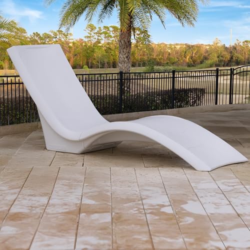 Step2 Vero Pool Lounger, Fade-Resistant, Waterproof Patio Furniture, Pool Lounge Chair for Sun Shelf, Use in Pools with Shelves Up to 12-Inches Deep or Outside Pool Deck, Weighted, White