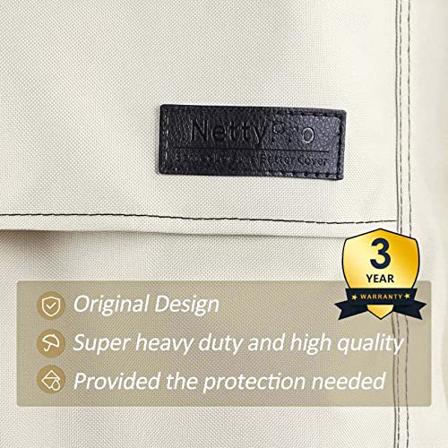 NettyPro Patio Chair Covers for Outdoor Furniture 2 Pack, Waterproof Heavy Duty Lawn Patio Furniture Cover Deep Seat Dining Chair Covers, 30W x 33D x 34H inches, Beige