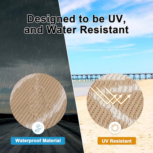 HEBE Waterproof Outdoor Rug 6x9 for Patios, Floral Reversible Plastic Straw Rug Patio Mat, Indoor Outdoor Carpet RV Mat Camping Rug for Deck, Camper, Porch, Balcony, Backyard, Picnic