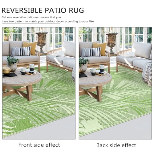 famibay 6x9 Outdoor Rug Waterproof Patio Rug Tropical Outdoor Plastic Straw Rug All Weather RV Rugs for Outside Camping Rugs Lightweight Portable Outdoor Carpet Mats for Patio Deck RV Camper
