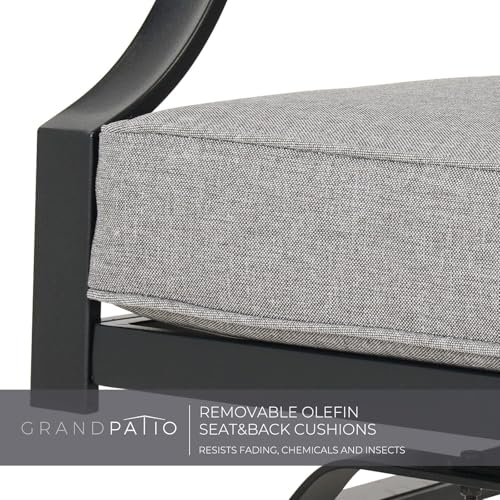 Grand patio Outdoor Loveseat Sofa, All-Weather Metal Frame 2-Person Loveseat Bench for Patio, Backyard, Balcony and Deck with Soft Cushions (Gray)