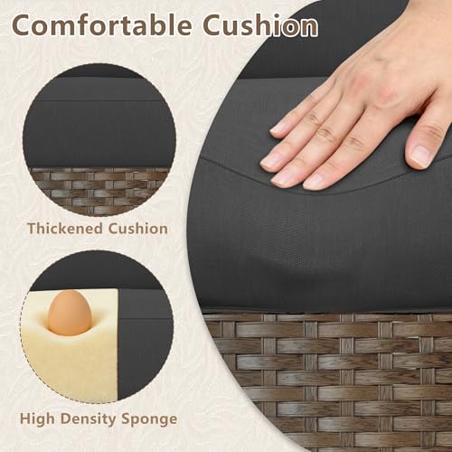LOUVIXA 7 Piece Outdoor Patio Furniture Set, Outdoor Sectional Sofa, Wicker Rattan Patio Furniture, Patio Conversation Set with Coffee Table & Cushions