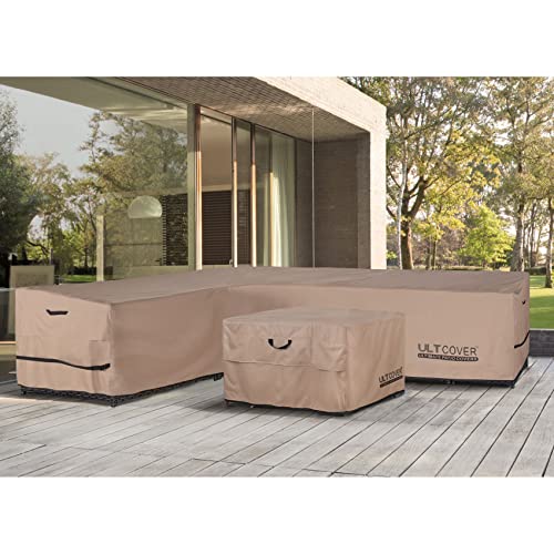 ULTCOVER Patio L-Shaped Left Facing Sofa Cover Waterproof for 6-Seater Outdoor Sectional Furniture Couch 85”W (Left Side) x 110”W (Back Length)