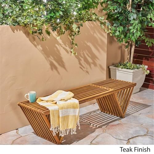 Christopher Knight Home Esme Outdoor Acacia Wood Bench, Teak Finish