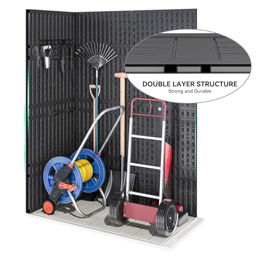 YITAHOME 59 cuft Vertical Outdoor Storage Shed w/o Shelf, 5.6 x 2.3 ft Lockable Resin Waterproof Tall Storage Cabinet, Suitable for Patio Furniture, Pool Accessories, and Garden Tools, Dark Gray