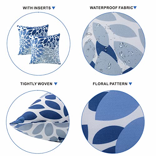 XXPILOS Outdoor Throw Pillows - Decorative Pillows with Insert Included Set of 2 Outdoor Pillows for Patio Furniture 18x18 Inch