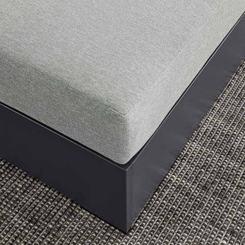 Modway Tahoe Aluminum Ottoman Gray with Weather-Resistant Cushion-Ideal as Outdoor Footstool, Patio or Sunroom Furniture