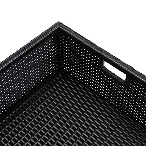 SAFAVIEH Outdoor - Pramla Settee and Ottoman Set - Black & Beige - Steel Frame with Cushion - Coastal Storage Design - Ideal for Patio, Deck, Porch, Backyard (PAT7515A)