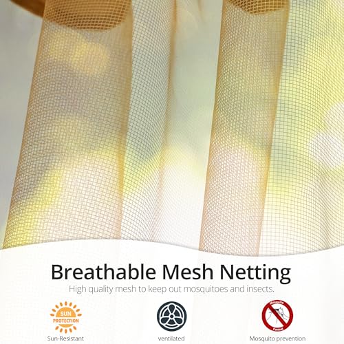 MASTERCANOPY Patio Gazebo Mosquito Netting Screen Walls ONLY (10x10, Beige)
