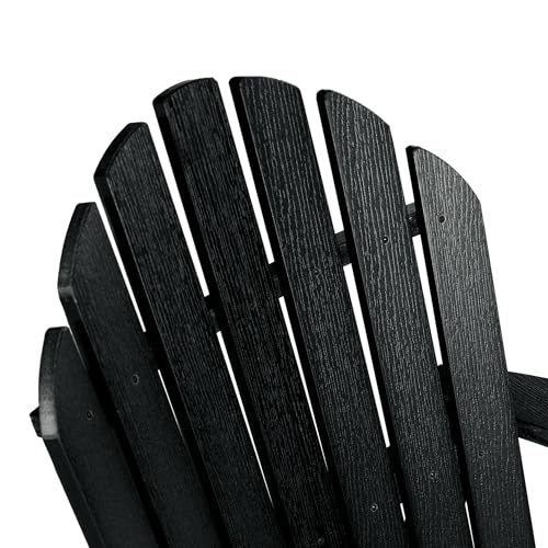 highwood Hamilton Made in the USA Folding and Reclining Adirondack Chair, Adult Size, Black