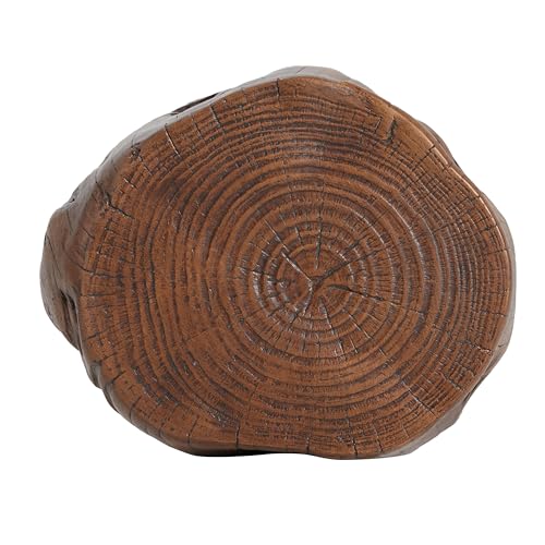 Christopher Knight Home Pawn 17" H MGO Outdoor Side Table with Tree-Stump Design, Patio Decorative Wood-Like Texture End Table, Round Top Lightweight Concrete Garden Stool, No Assembly, Dark Brown