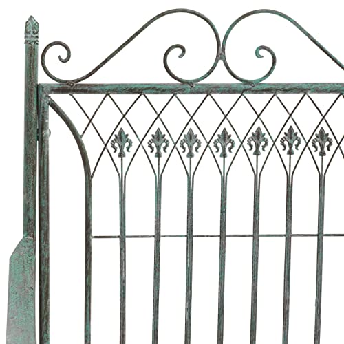 SAFAVIEH Outdoor Collection Leah Victorian Scroll Antique Dark Green Wrought Iron 4-Piece Patio Set