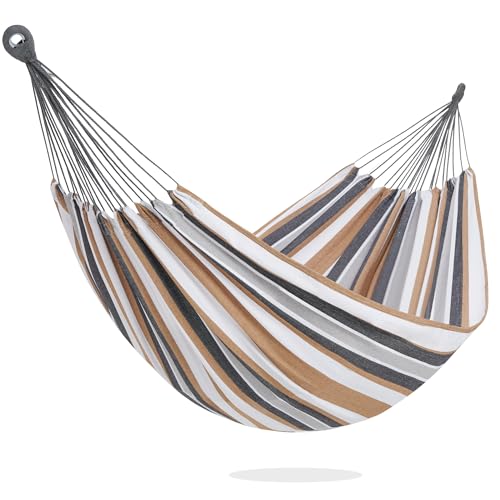PNAEUT Double Hammocks for Outside, Replacement Outdoor Tree Hammock for Indoor Patio Porch Garden (Coffee, Medium)