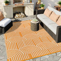 Anidaroel Rainbow Patio Rugs Outdoor 8’X10’ Waterproof, Reversible Camping Rug for Outside RV, Portable Plastic Straw Outdoor Area Rug for Backyard, Garden, Pool Deck (Orange, 8‘X10')