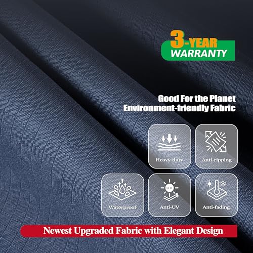 F&J Outdoors Patio Chair Covers, Heavy Duty Waterproof UV Resistant Outdoor Large Deep Seat Lounge Chair Club Chair Cover, Grey, 40" W x 40" D x 36" H