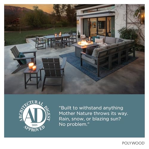 POLYWOOD NCC2280GY Nautical Arms Chaise, Slate Grey