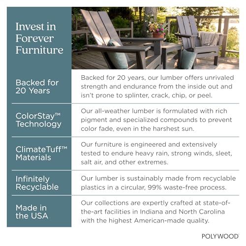 POLYWOOD AD4030BL Classic Outdoor Adirondack Chair, Black