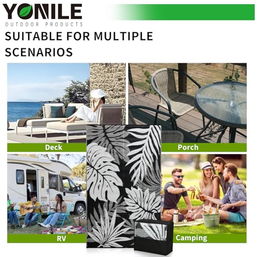 YONILE Outdoor Rug 5x8 ft Waterproof, Reversible Outdoor Plastic Straw Rug for Patios Clearance, Outdoor Area Rug Carpet RV Mat for Camping Backyard Deck Porch
