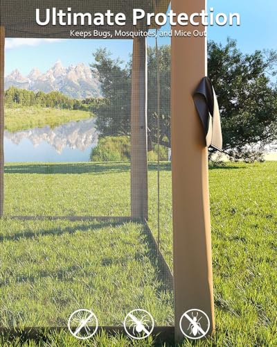 Garveelife 11x11 Pop Up Gazebo Tent with Mosquito Netting, Outdoor Canopy Shelter Easy Setup, Water & UV Resistant - Khaki