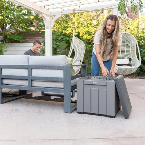 LIFETIME Outdoor Storage Cube Deck Box for Package Delivery, Patio Furniture Cushions, Garden Tools, Pool Accessories, 25 Gallon