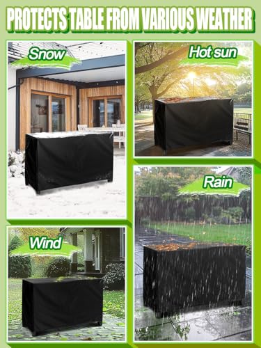 PAMASE Outdoor Dining Grill Cart Cover - 54"L*23"W*35"H, Compatible with Keter Unity XL Portable Cabinet Bar, Heavy Duty Waterproof BBQ Food Prep Table Serving Worktable Metal Movable Station