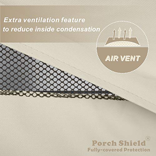 Porch Shield Patio Table Cover - Waterproof Outdoor Dining Table and Chairs Furniture Set Cover Rectangular - 75 x 43 inch, Light Tan & Khaki