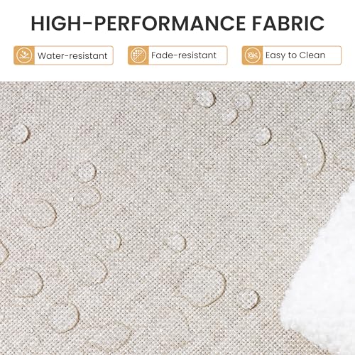Crestlive Products Outdoor Loveseat, 2 Seater Outdoor Couch with Soft Cushion, All-Weather Boho Rattan Patio Furniture for Balcony, Poolside, Backyard, Porch (Beige)
