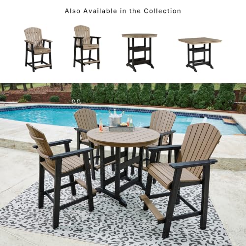 Signature Design by Ashley Fairen Trail 30" HDPE Durable Outdoor Barstool, 2 Count, Black & Brown