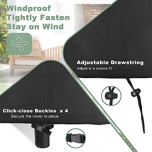 Gasadar 4-Piece Patio Furniture Covers Set, Waterproof Outdoor Furniture Set Covers for Outdoor Loveseat, Chair and Coffee Table, Heavy Dut 600D, Black