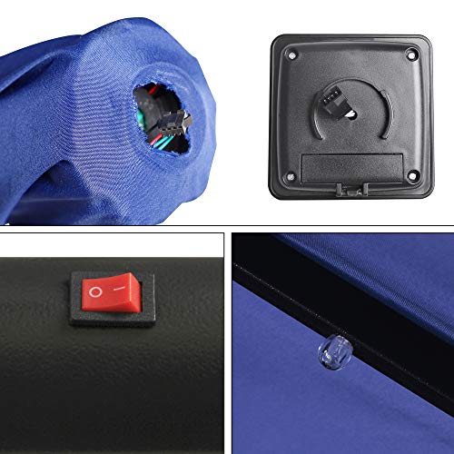 Blissun 7.5 ft Solar Umbrella, 18 LED Lighted Patio Umbrella, Table Market Umbrella, Navy Blue