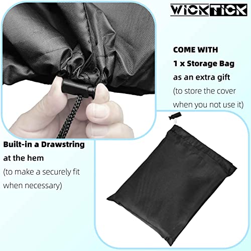 WICKTICK Waterproof Cover for Keter Pacific Cool Bar Outdoor Patio Furniture and Hot Tub Side Table with 7.5 Gallon Beer and Wine Cooler, Outdoor Round Pool Side End Table Cover (21” Dia x 23” H)