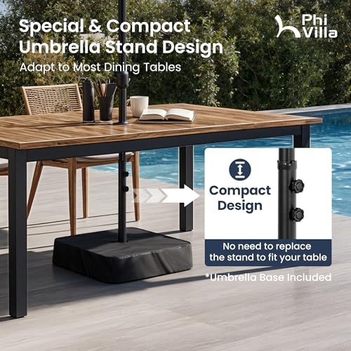 PHI VILLA 13ft Large Patio Umbrellas with Base Included, 2-Tier Double-Sided Outdoor Market Rectangle Umbrella for Outside, Blue