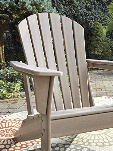 Signature Design by Ashley Sundown Treasure Outdoor Patio HDPE Adirondack Chair, Light Brown
