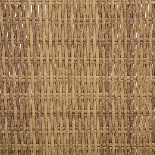 SAFAVIEH Couture Outdoor - Lynsee Natural Faux Wicker Patio Bench, Handwoven Rattan-Style Outdoor Seating with Stainless Steel Frame, Fully Assembled, 60" W x 20" D x 20" H (CPT2113A)