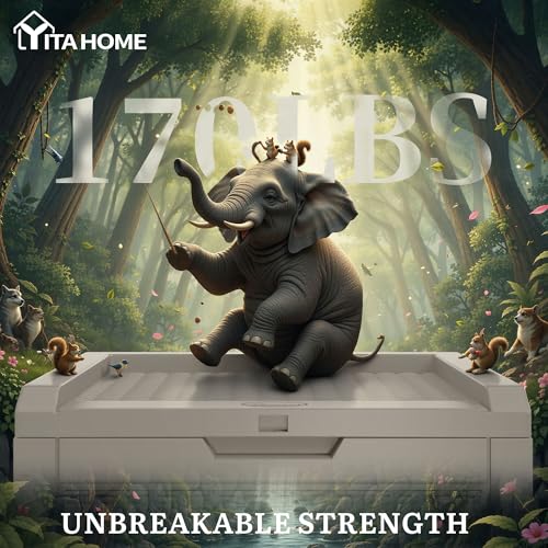 YITAHOME 35 Gallon Outdoor Deck Box, Lockable Waterproof Storage Box, Resin Storage Bin for Patio Cushions, Gardening Tools, UV Resistant, Brown