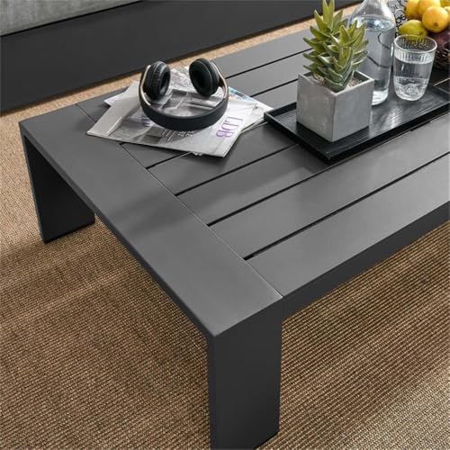 Modway Tahoe Aluminum Outdoor Patio Coffee Table in Gray