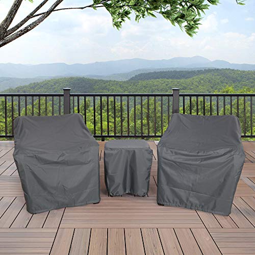 Baner Garden Patio Furniture Covers,Outdoor Furniture Cover Waterproof,Patio Furniture Set Covers for 3 Piece Outdoor Bistro,Patio Sofa Covers Set for 2 Chairs and Coffee Table,Grey