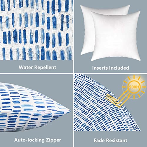 LVTXIII Outdoor/Indoor Throw Pillows, Decorative Throw Pillows with Inserts, 18"x18" Square Pillows for Bed, Couch, Sofa and Patio Furniture (Set of 2, Pebble Blue)