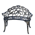 Patio Balcony Bench Double Seat, Anti-Rust Cast Aluminum Patio Garden Bench for Park Yard Outdoor Furniture Copper.1
