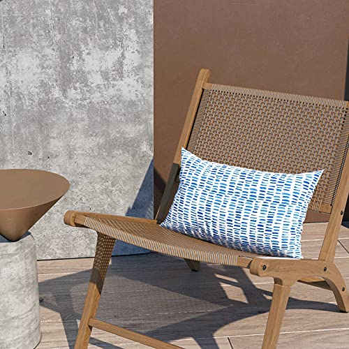 LVTXIII Outdoor Lumbar Pillow Covers ONLY, Patio Decorative, Fluffy Fade-Resistant Cushion Cases for Home Balcony and Garden, 12x20 Inch, Pack of 2, Pebble Blue