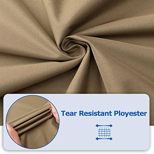 SunPatio Outdoor Curved Sectional Sofa Cover, Heavy Duty Waterproof Patio Couch Cover, All Weather Protection Furniture Protector with Sealed Seam, 190"(back)/128"(front)L x 36"W x 39"/24"H, Taupe