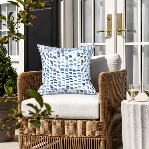 LVTXIII Outdoor/Indoor Throw Pillows, Decorative Throw Pillows with Inserts, 18"x18" Square Pillows for Bed, Couch, Sofa and Patio Furniture (Set of 2, Pebble Blue)