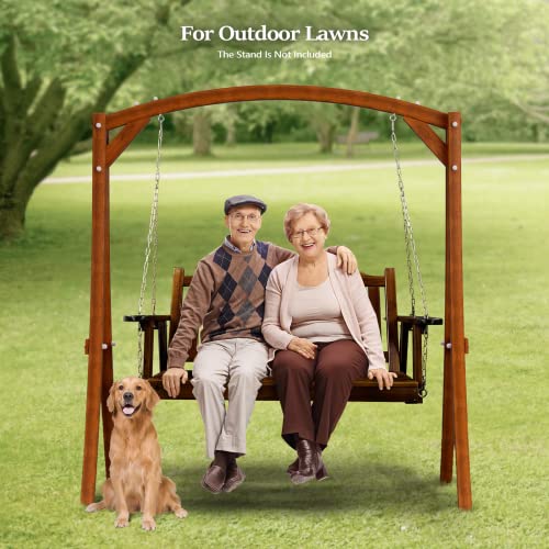 VINGLI Heavy Duty 880 LBS 4 FT Outdoor Porch Swing, Patio Hanging Swing Bench for Yard, Rustic